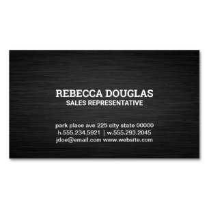 Eenvoudige donkere metalen textuur magnetisch visitekaartje