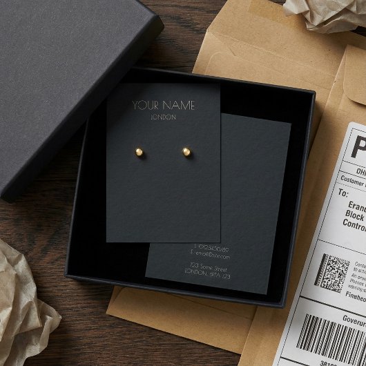 Eenvoudige donkere oorbel display kaart