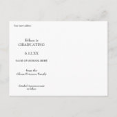 Eenvoudige donkere tekst Het Afstuderen Datum opsl Briefkaart (Achterkant)
