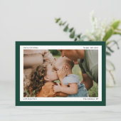 Eenvoudige Donkergroene Vetgedrukte Rand 2 Grote F Feestdagenkaart (Staand voorkant)