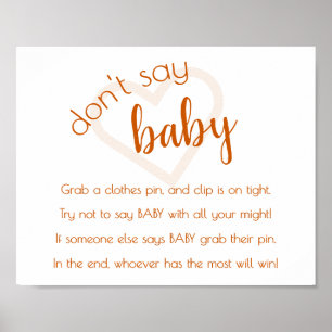 Eenvoudige Dont Say Baby Herfst Sinaasappel Douc Poster