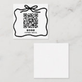 Eenvoudige Doodle Bow Ribbon sociale media QR-code Vierkante Visitekaartje (Voorkant / Achterkant)
