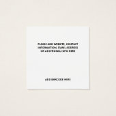 EENVOUDIGE DOUANE-WERKNEMERS FOTO PROFIELKAART VIERKANTE VISITEKAARTJES (Achterkant)