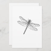 Eenvoudige dragonfly feestdagenkaart (Voorkant / Achterkant)