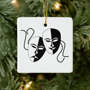 Eenvoudige drama Comedy maskers werken Keramisch Ornament