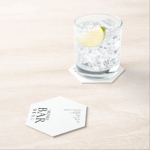 Eenvoudige drankjes Cocktail Wijn Bruiloft Witte Kartonnen Onderzetters