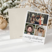 Eenvoudige drie foto vrolijke kerstkaart