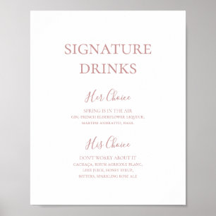 Eenvoudige Drink voor Elegant Roos Gold Signature Poster