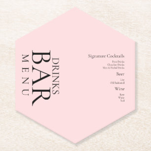 Eenvoudige Drinken Cocktail Wine Wedding Pink Kartonnen Onderzetters