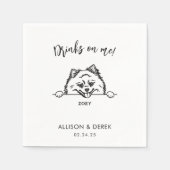 Eenvoudige Drinken op Mij Schattige Pommerse Honde Servet (Voorkant)