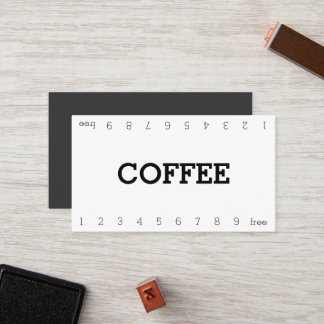 Eenvoudige dubbele nummer loyaliteit koffie ponska klantenkaartje