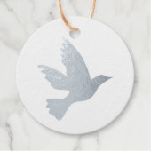 Eenvoudige duif vliegende vogel silhouet bedankjes labels (Voorkant)