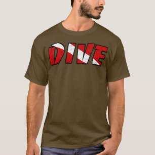 Eenvoudige DUIK Duik Duiken Rode toverstaf Wit T-shirt