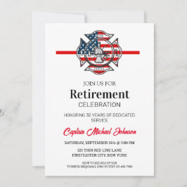 Eenvoudige dunne rode lijn brandweer pensioen kaart