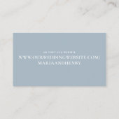 Eenvoudige Dusta Blue Calligraphy Reply QR Code On Informatiekaartje (Achterkant)