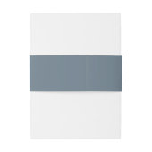 Eenvoudige Dusty Blauw en Wit bruiloft Uitnodigingen Wikkel (Achterkant Voorbeeld)