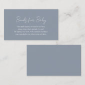 Eenvoudige Dusty Blue Baby shower Books voor Baby Informatiekaartje (Voorkant / Achterkant)