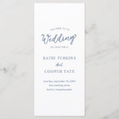 Eenvoudige Dusty Blue Bold Fonts Modern Wedding Programma (Voorkant)
