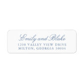 Eenvoudige Dusty Blue Classic Elegant Typografie Etiket (Voorkant)