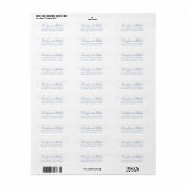 Eenvoudige Dusty Blue Classic Elegant Typografie Etiket (Full Sheet)