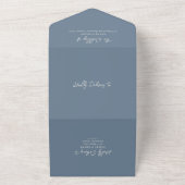 Eenvoudige Dusty Blue Modern Wedding All In One Uitnodiging (Buitenkant)
