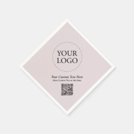 Eenvoudige Dusty Pink Custom Business Logo QR Code Servet