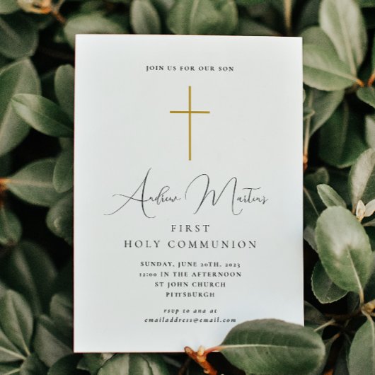 Eenvoudige Eerste Heilige Communie met Kruis