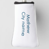 eenvoudige eerste letter monogram add your name le golfheadcover (Draai 90)