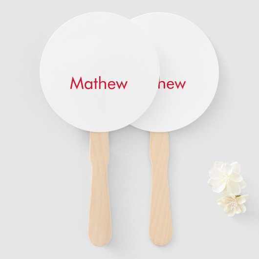 eenvoudige eerste letter monogram add your name le handwaaier (Voorkant en achterkant)