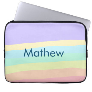 eenvoudige eerste letter monogram add your name le laptop sleeve