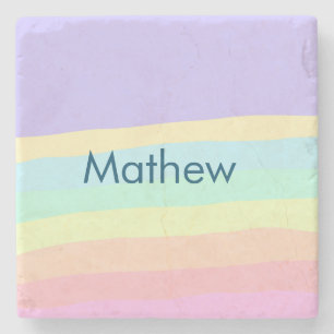 eenvoudige eerste letter monogram add your name le stenen onderzetter