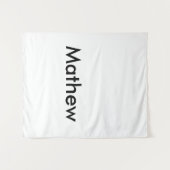 eenvoudige eerste letter monogram add your name le wandkleed (Voorkant (horizontaal))