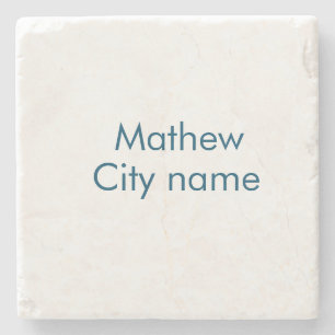 eenvoudige eerste letter monogram voeg je naam toe stenen onderzetter