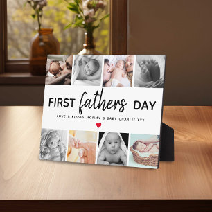 Eenvoudige Eerste Vaderdag Foto Collage Papa Fotoplaat