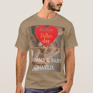 Eenvoudige Eerste Vaderdag Foto Collage Papa T-shirt