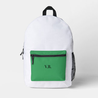 Eenvoudige effen kleur voeg naam tekst monogram to bedrukte rugzak