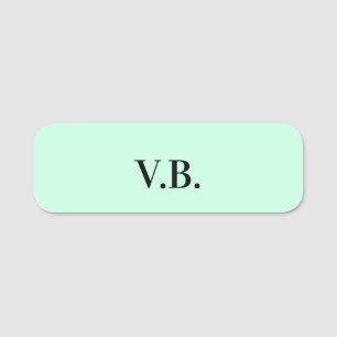 Eenvoudige effen kleur voeg naam tekst monogram to naamplaatje