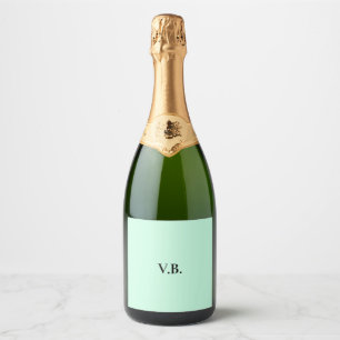 Eenvoudige effen kleur voeg naam tekst monogram to sparkling wijnetiket