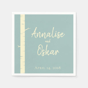 Eenvoudige Eggshell Blue Birch Wedding Table Napki Servetten