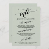 Eenvoudige Elaborating Script Wedding Info Sage Gr Informatiekaartje (Voorkant / Achterkant)
