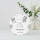 Eenvoudige Elagant White en Silver Kerstparty Kaart (Staand voorkant)