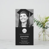 Eenvoudige Elegance Afstuderen Aankondiging Fotoka (Staand voorkant)