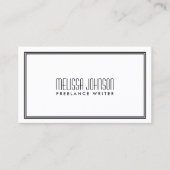 Eenvoudige Elegance Art Deco Stijl Wit/Zwart Visitekaartje (Voorkant)