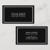 Eenvoudige Elegance Art Deco Stijl Zwart/Wit Visitekaartje (Voorkant / Achterkant)