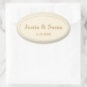 Eenvoudige Elegance Cream Ovale Stickers (Tas)
