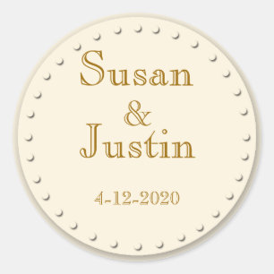 Eenvoudige Elegance Cream Ronde Stickers