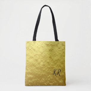 Eenvoudige Elegance Gouden Zak Zwart Classy Monogr Draagtas