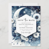 Eenvoudige Elegance Maanverlichte bruiloft Save The Date (Voorkant)