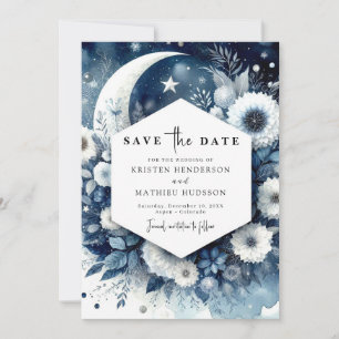 Eenvoudige Elegance Maanverlichte bruiloft Save The Date