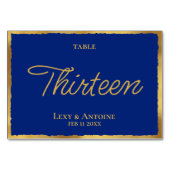 Eenvoudige Elegance Royal Blue Gold Edge, aangepas Kaart (Achterkant)